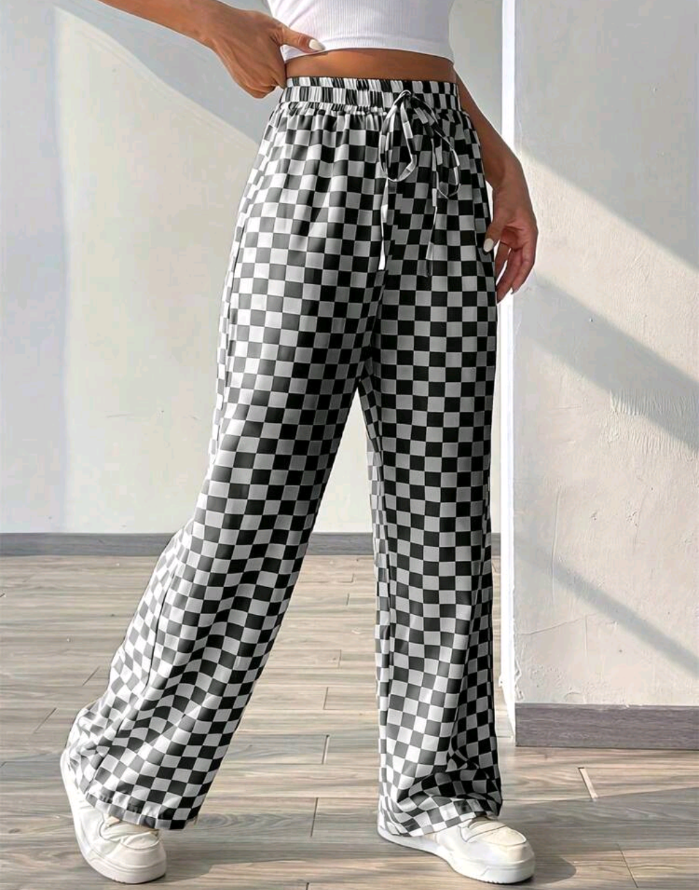 Checkered Pull On Pants