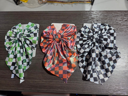 Metallic Checkered Bow