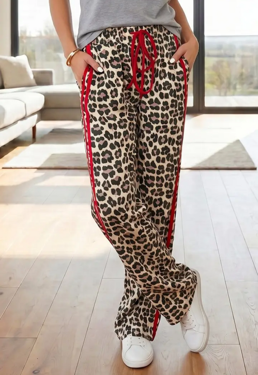 Leopard Red Stripe Pants