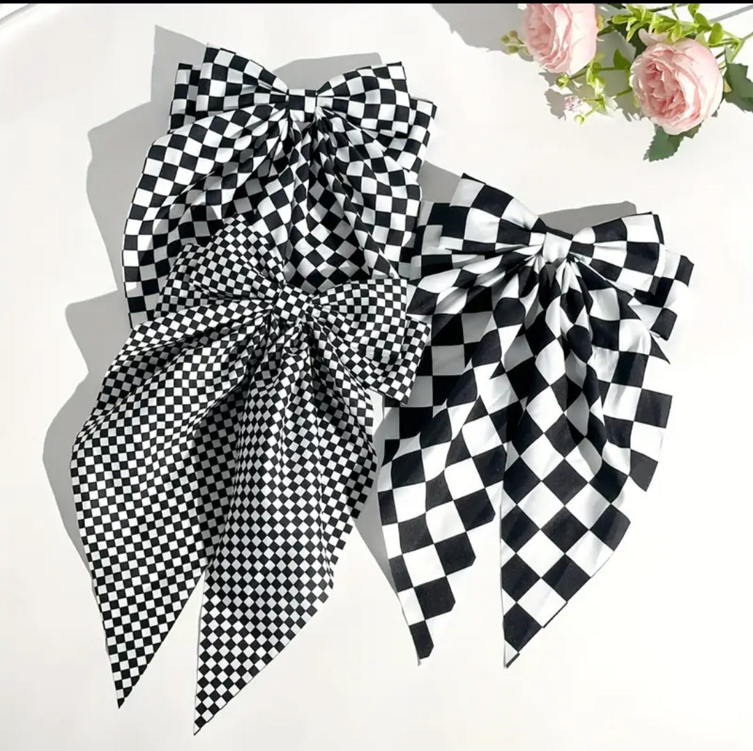Checkered Hair Bow
