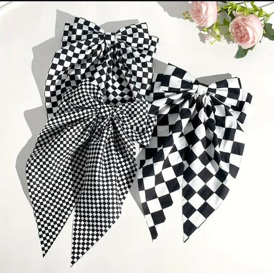 Checkered Hair Bow