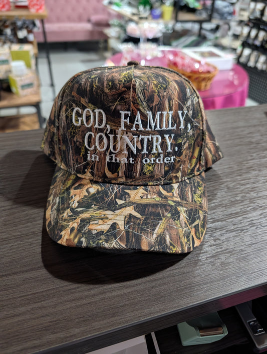 God Family Country Camo Hat