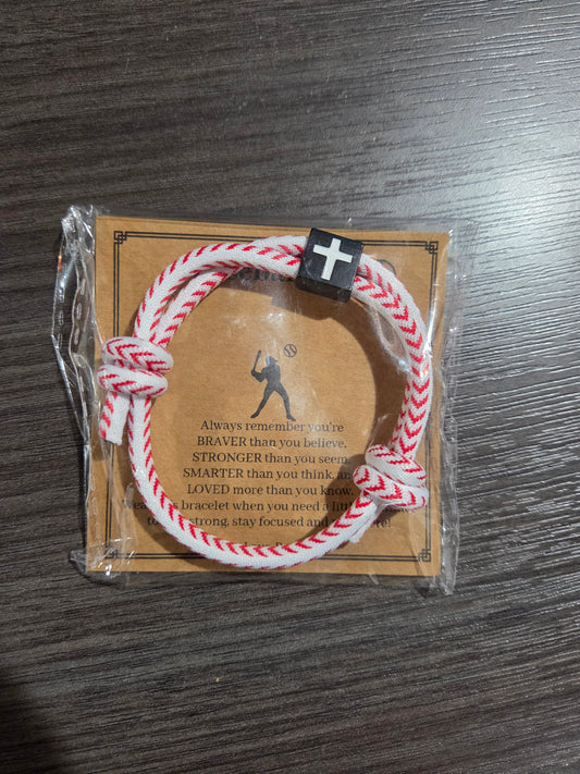 Baseball/Cross Bracelet