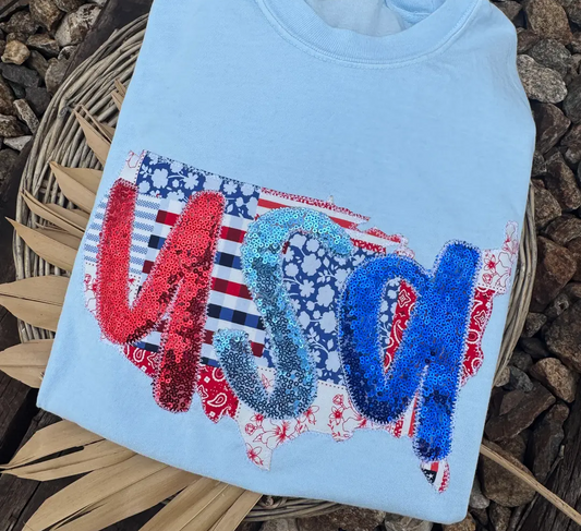 USA Double Emb. Tee
