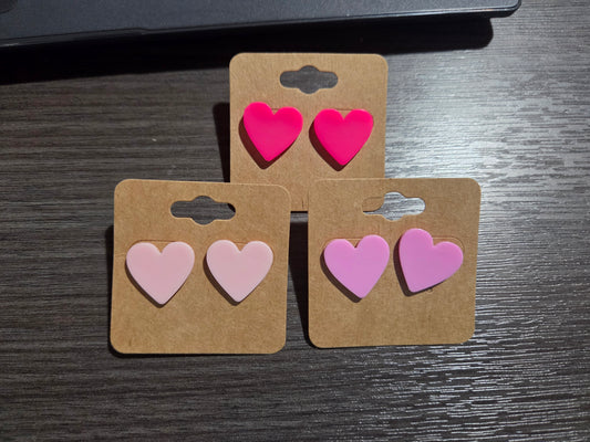 Pink Heart Studs