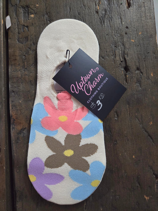 Cream w/ Flower Socks