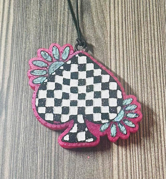 Checkered Spade - Mahogany Teakwood