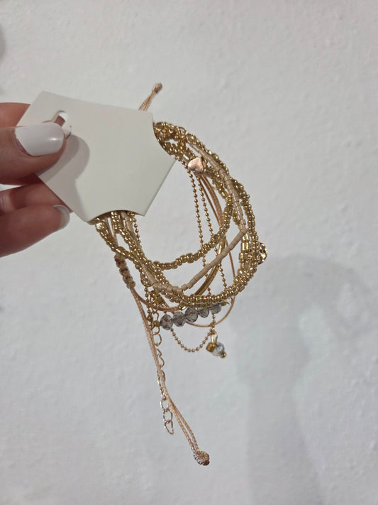 Gold Multi Strand Bracelet Set