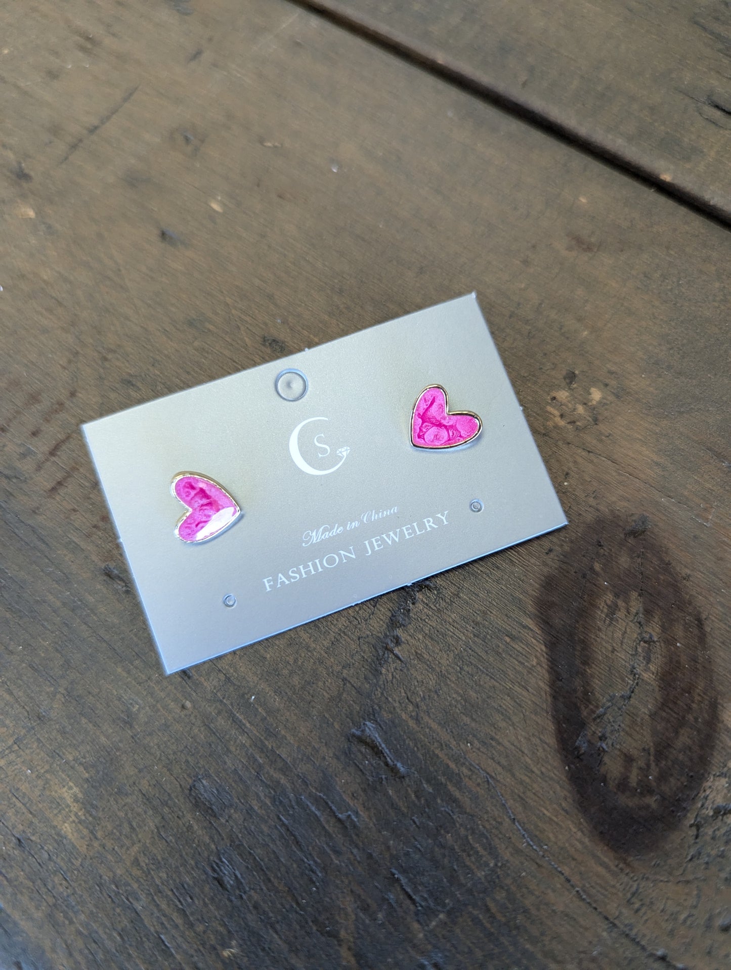 Pink Heart Stud