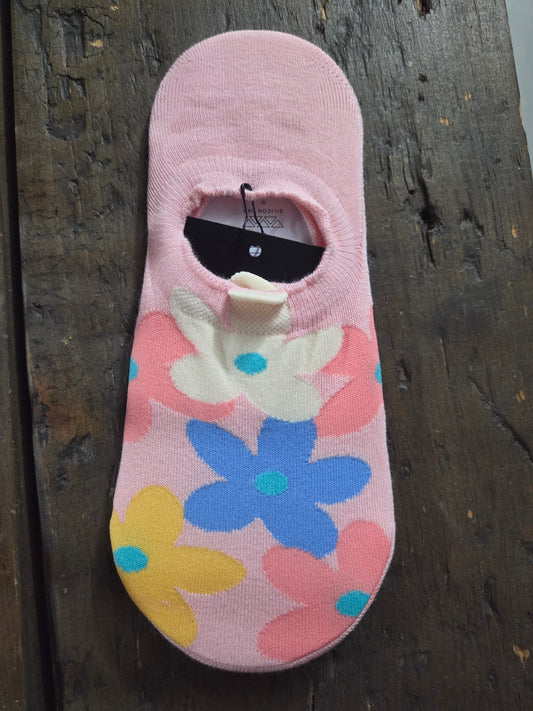 Pink w/ Flower Socks