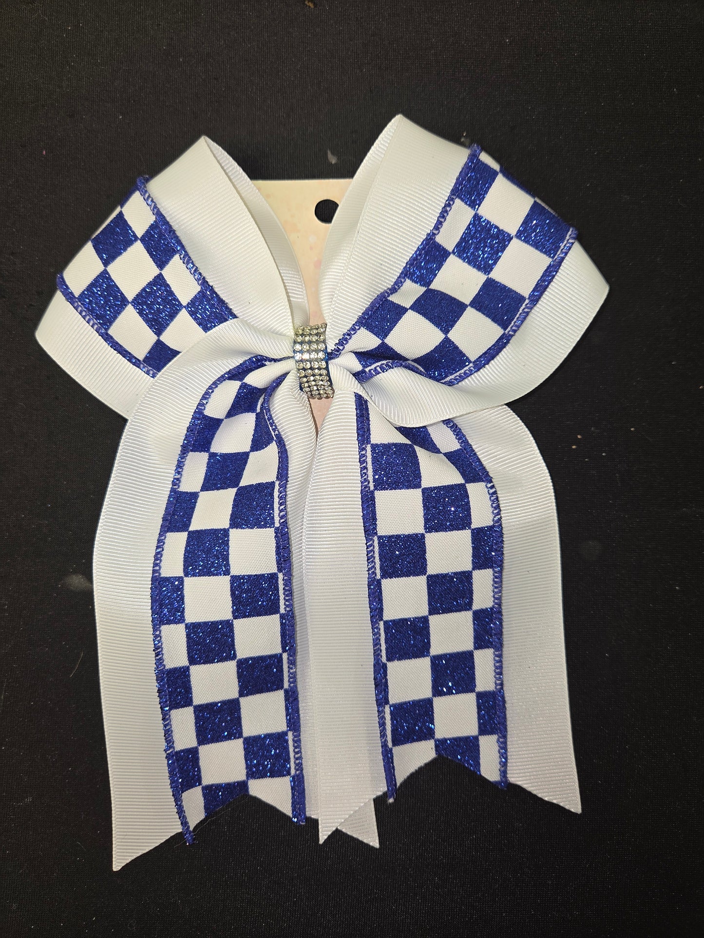 Blue/White Checkered Bow