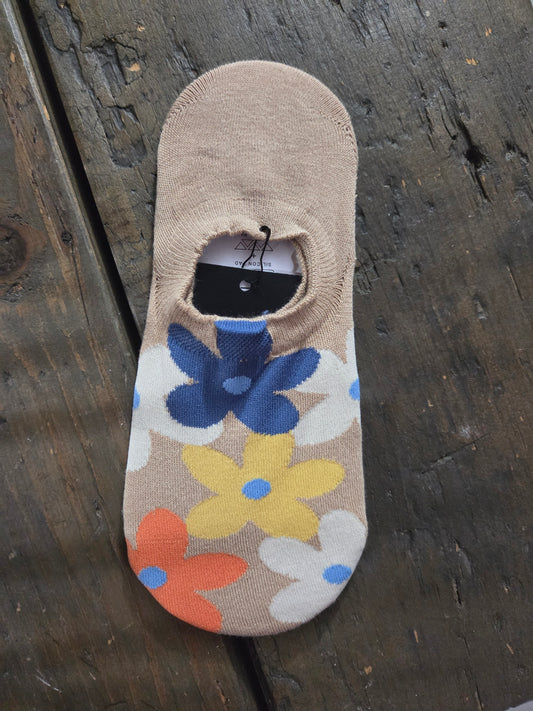 Tan w/ Flower Socks
