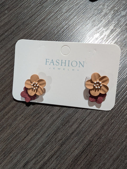 Stacked Floral Stud