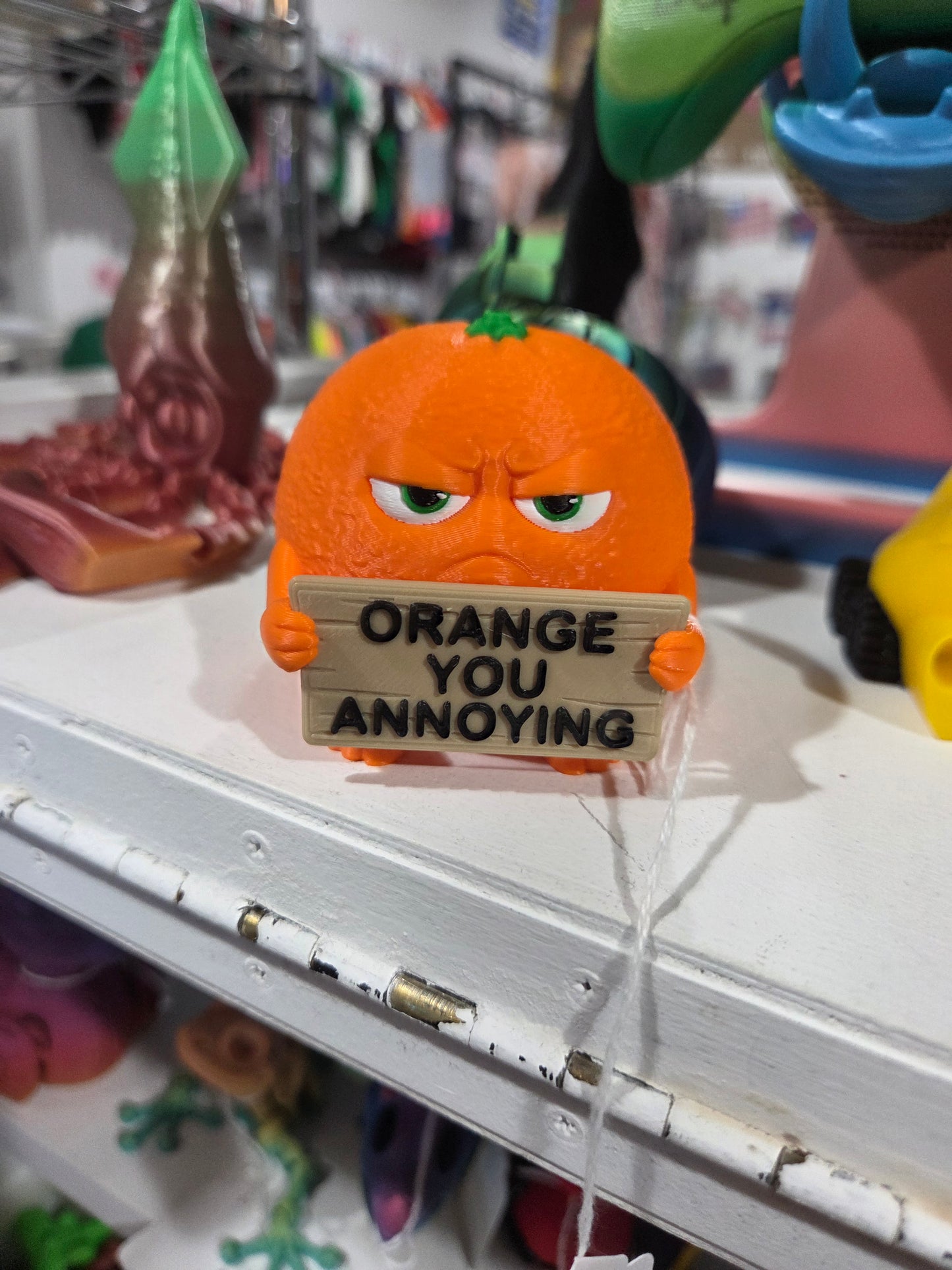 Orange with sign
