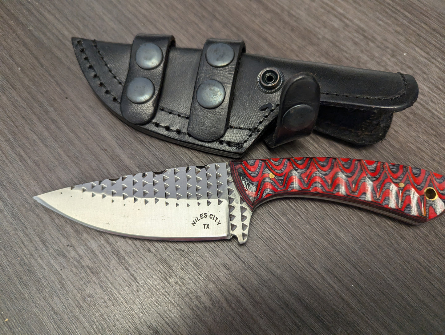 Red/Black Layered Wood Knife