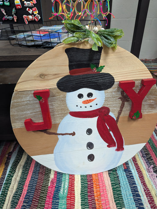 Joy Snowman Sign