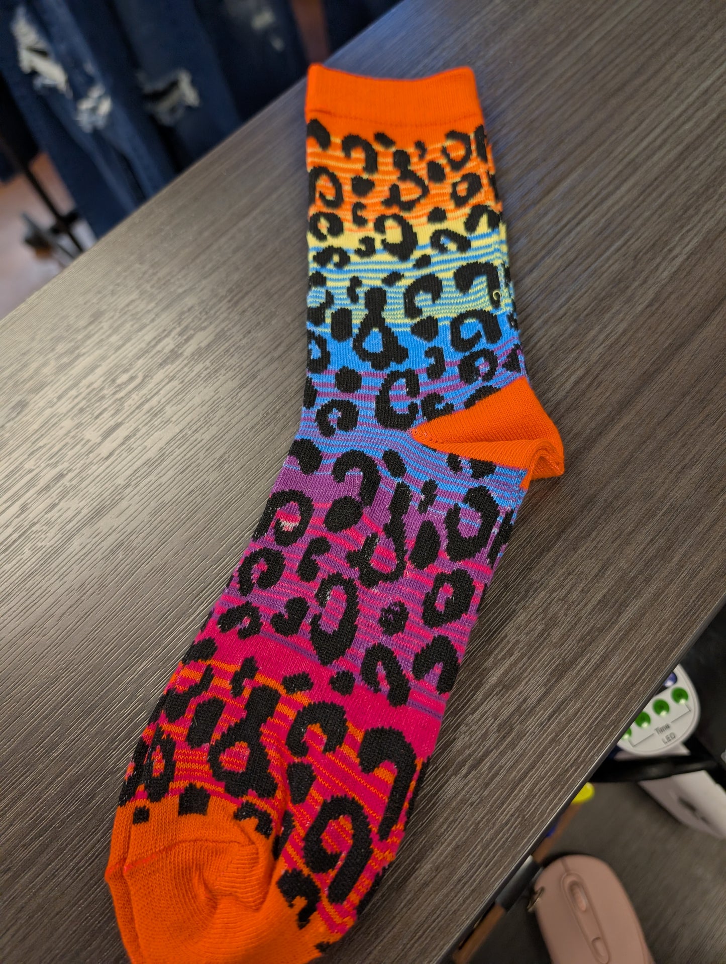 Neon Leopard Socks