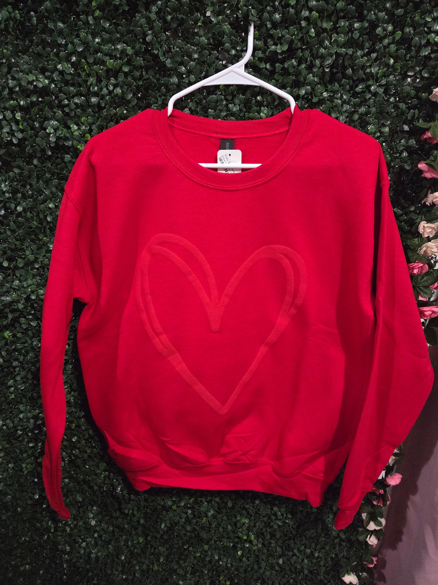 Red Puff Heart Sweatshirt