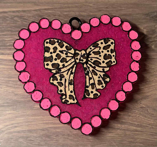Heart Leopard Bow - Flip Flops
