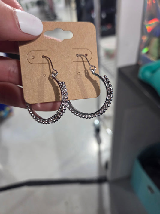 Silver Dangle Hoop