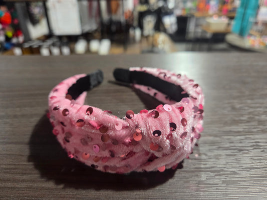 Pink Sequins Headband
