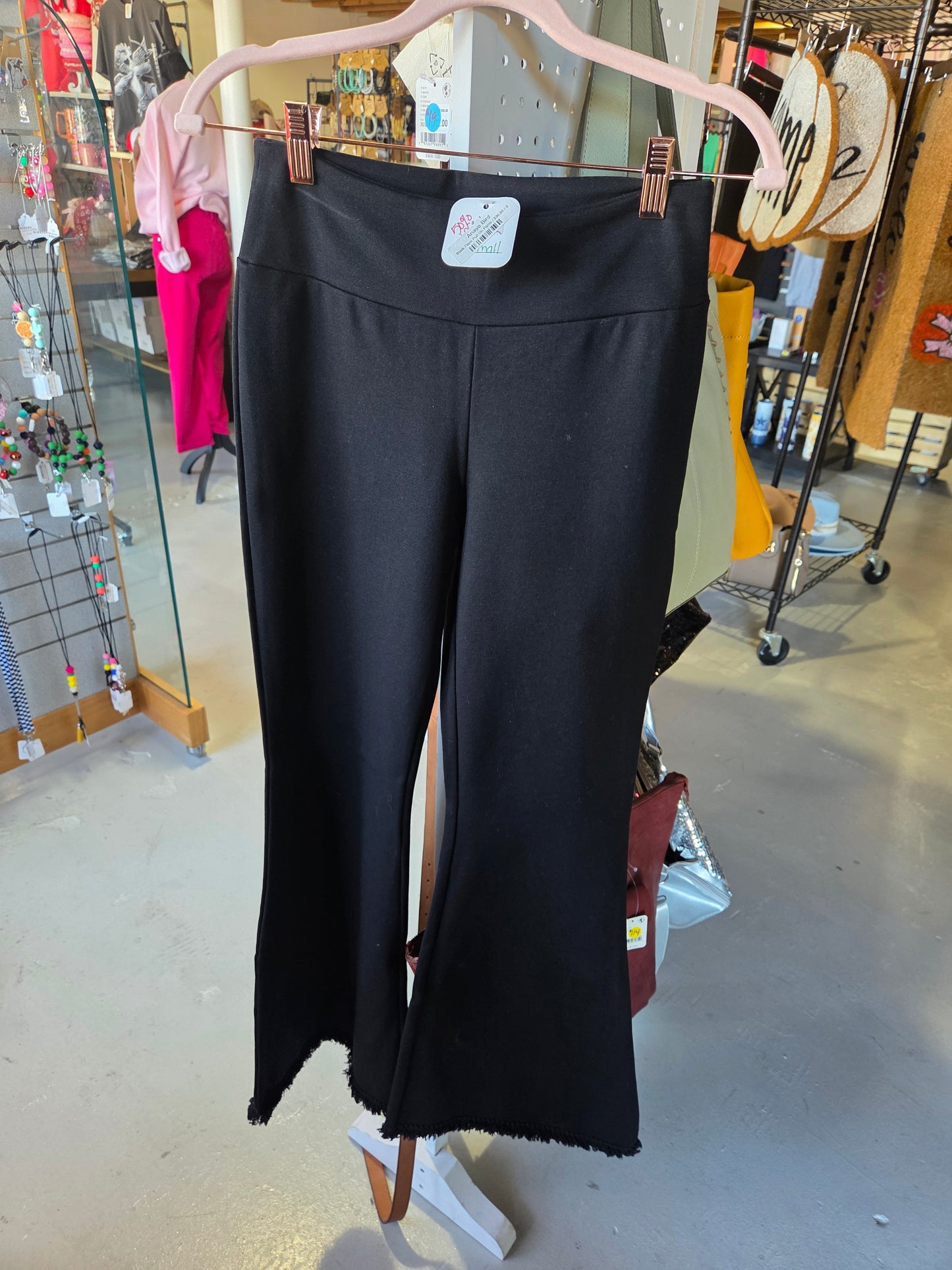 Black Flare Pull On Pants