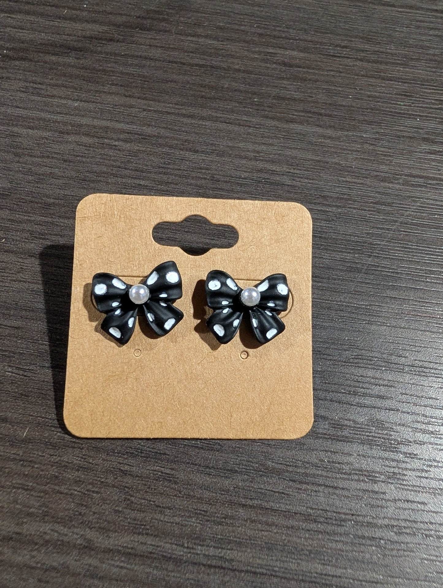 Polka Dot Bow Stud