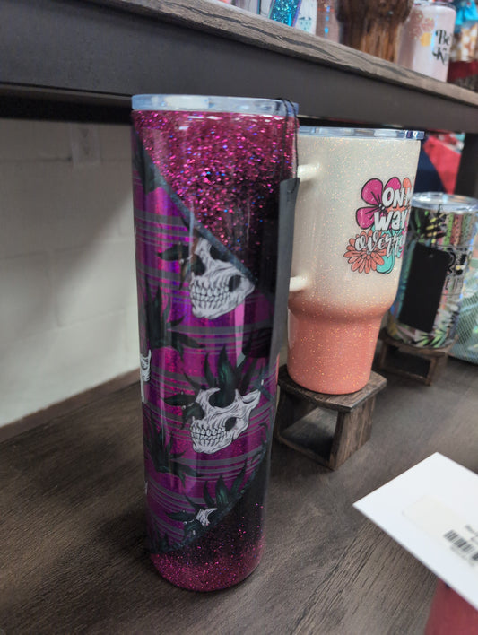 Skull Purple & Black 32oz. Tumbler