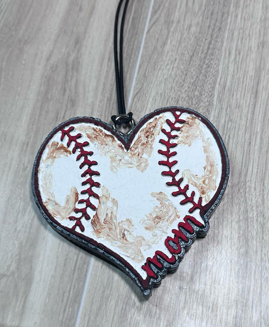 Baseball Mom Heart - Volcano