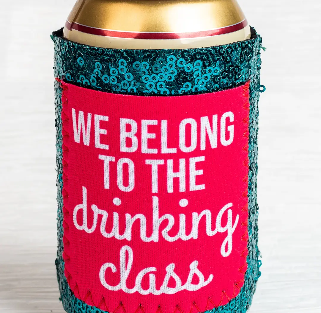Drinking Class Sequin Koozie