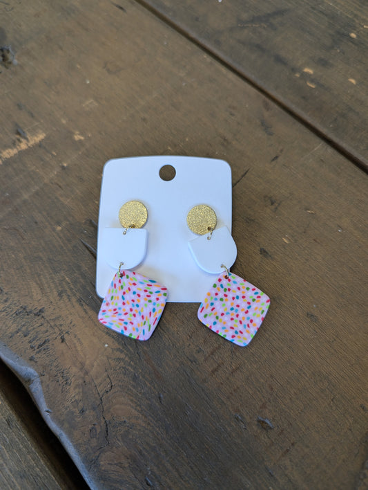 Multi Color 3 Tier Earrings