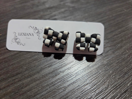 Blk/White Checkered Bow