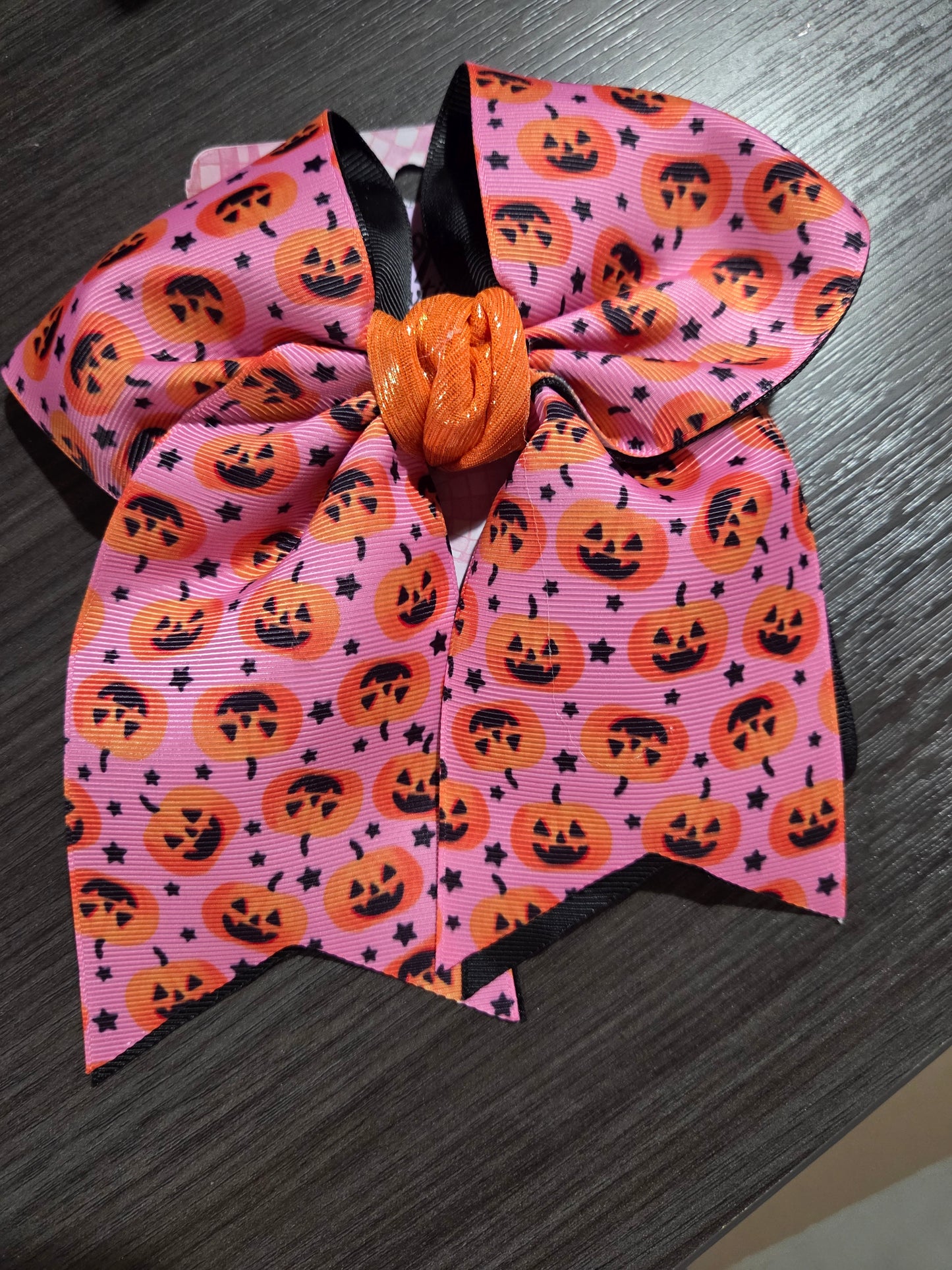 Pumpkin Star Cheer Bow
