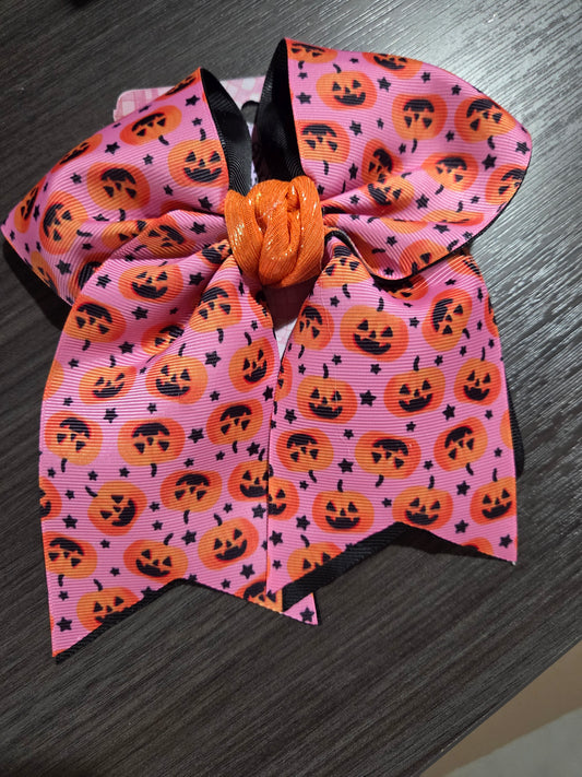 Pumpkin Star Cheer Bow