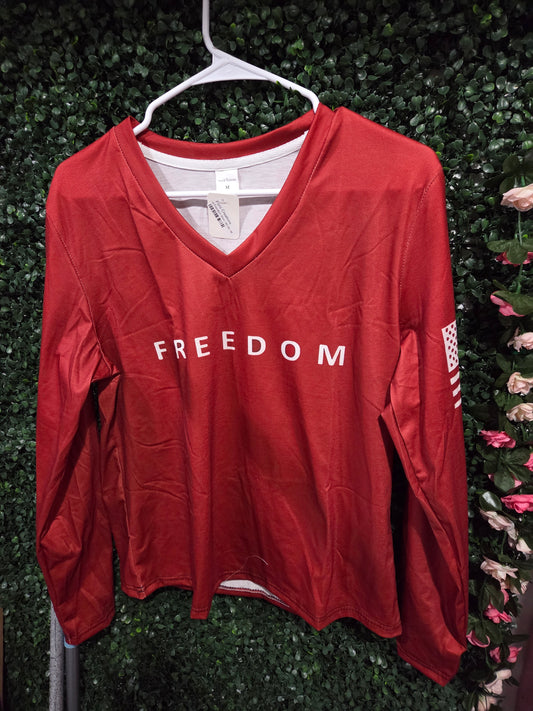 LS Red Freedom Shirt
