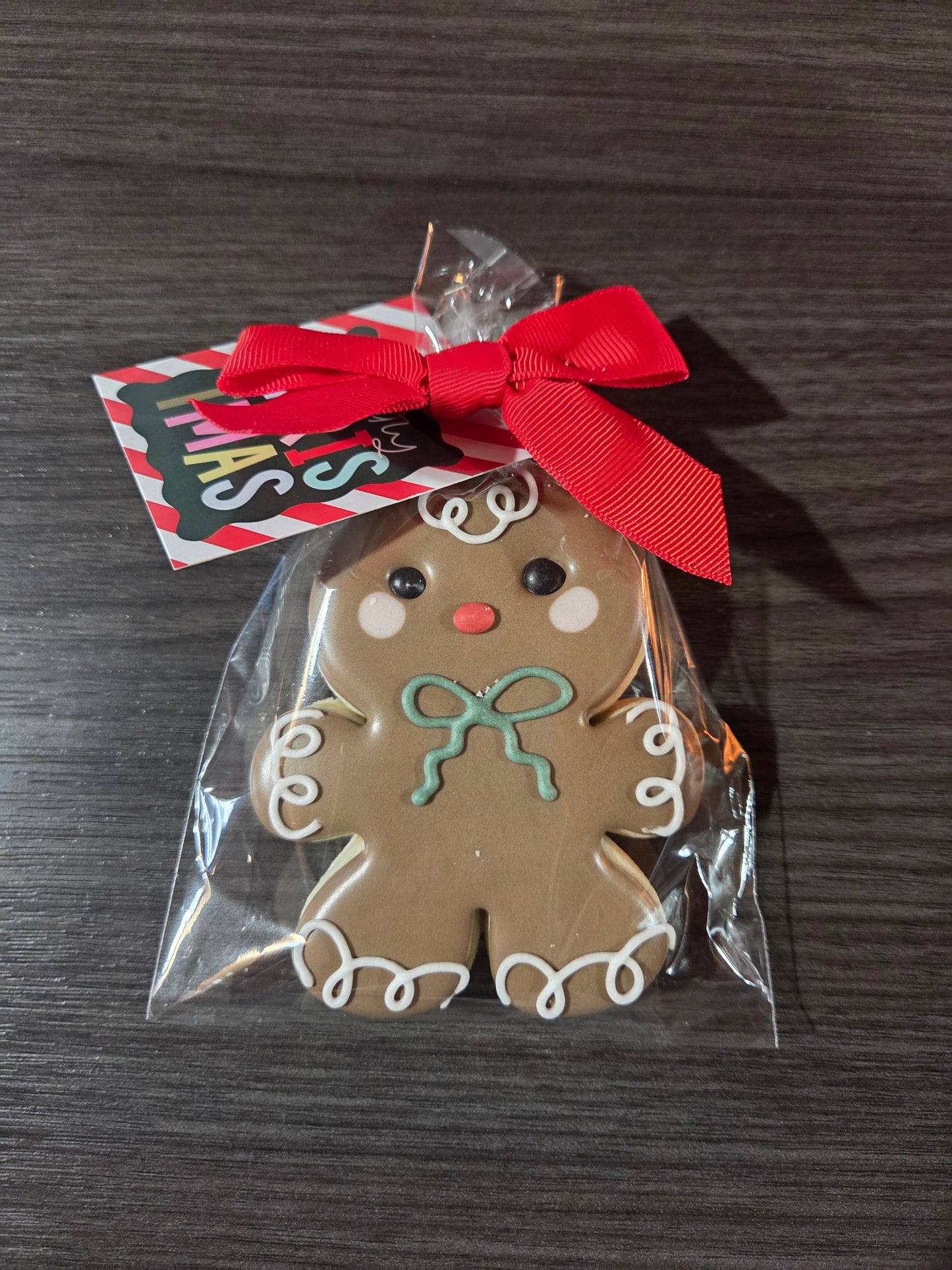 Gingerbread Man W/ Bow