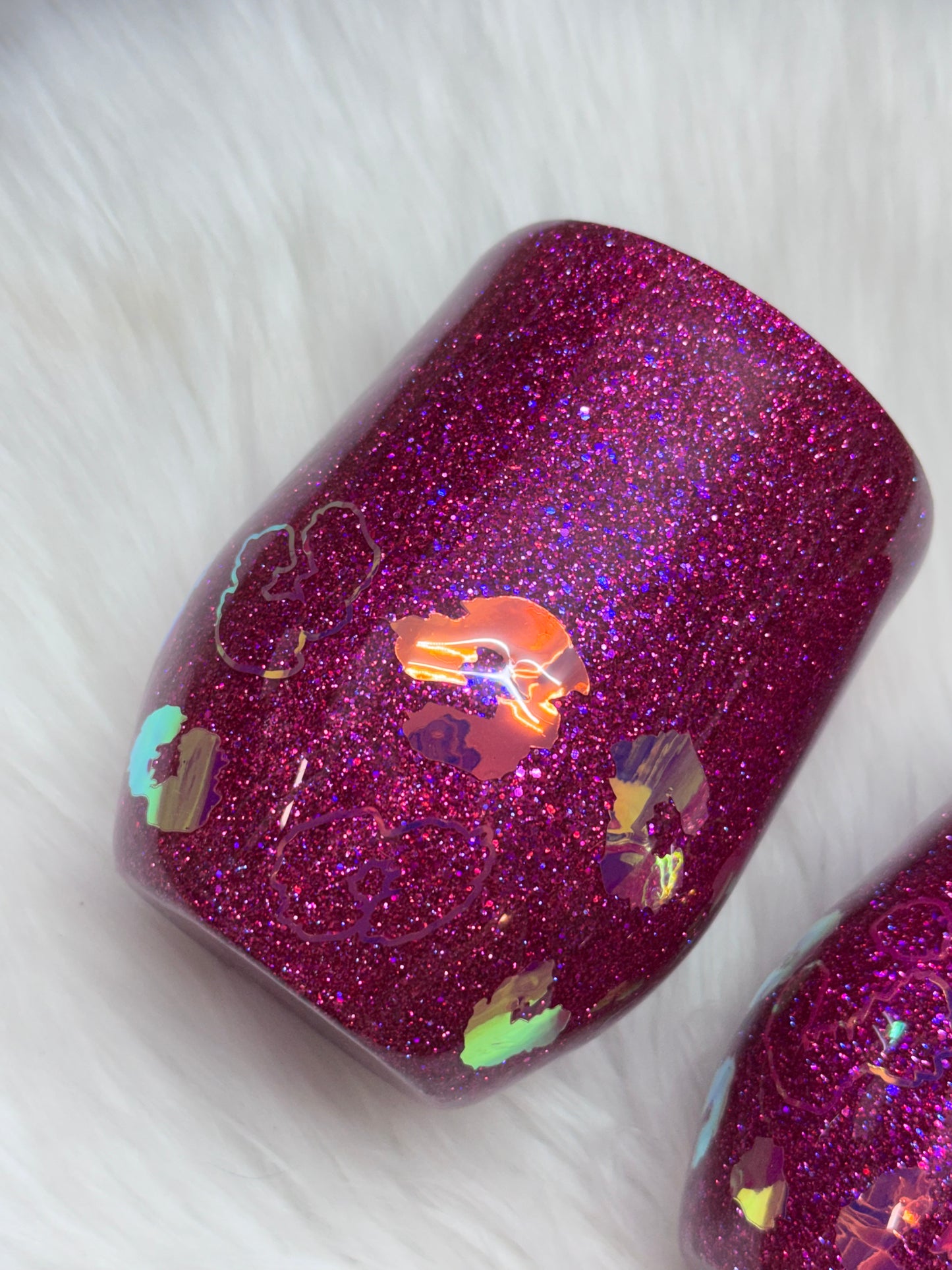 12 oz Wine Pink Leopard