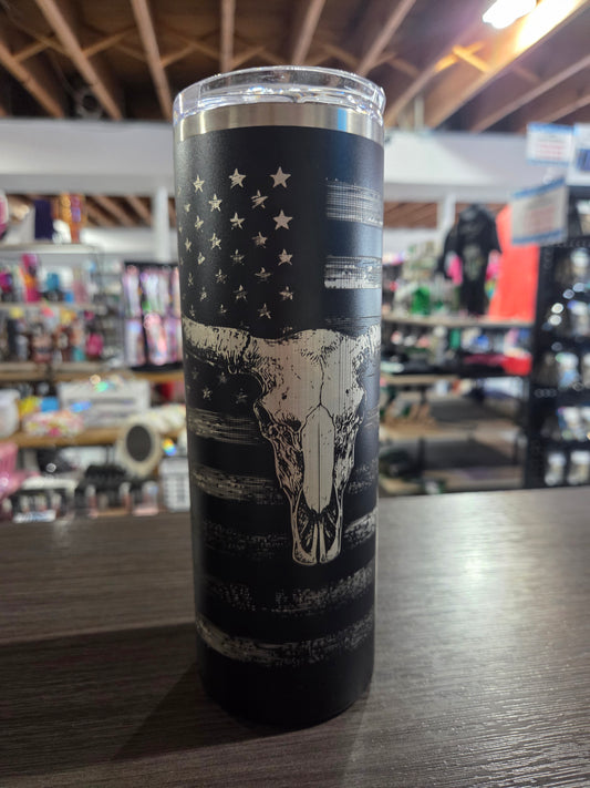 Bull skull Flag Tumbler