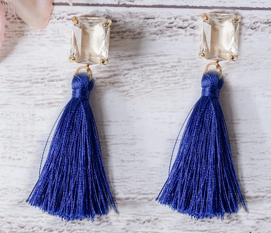Blue Stud Tassel