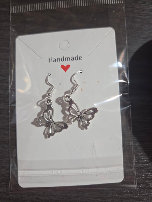 Silver Butterfly Earrings