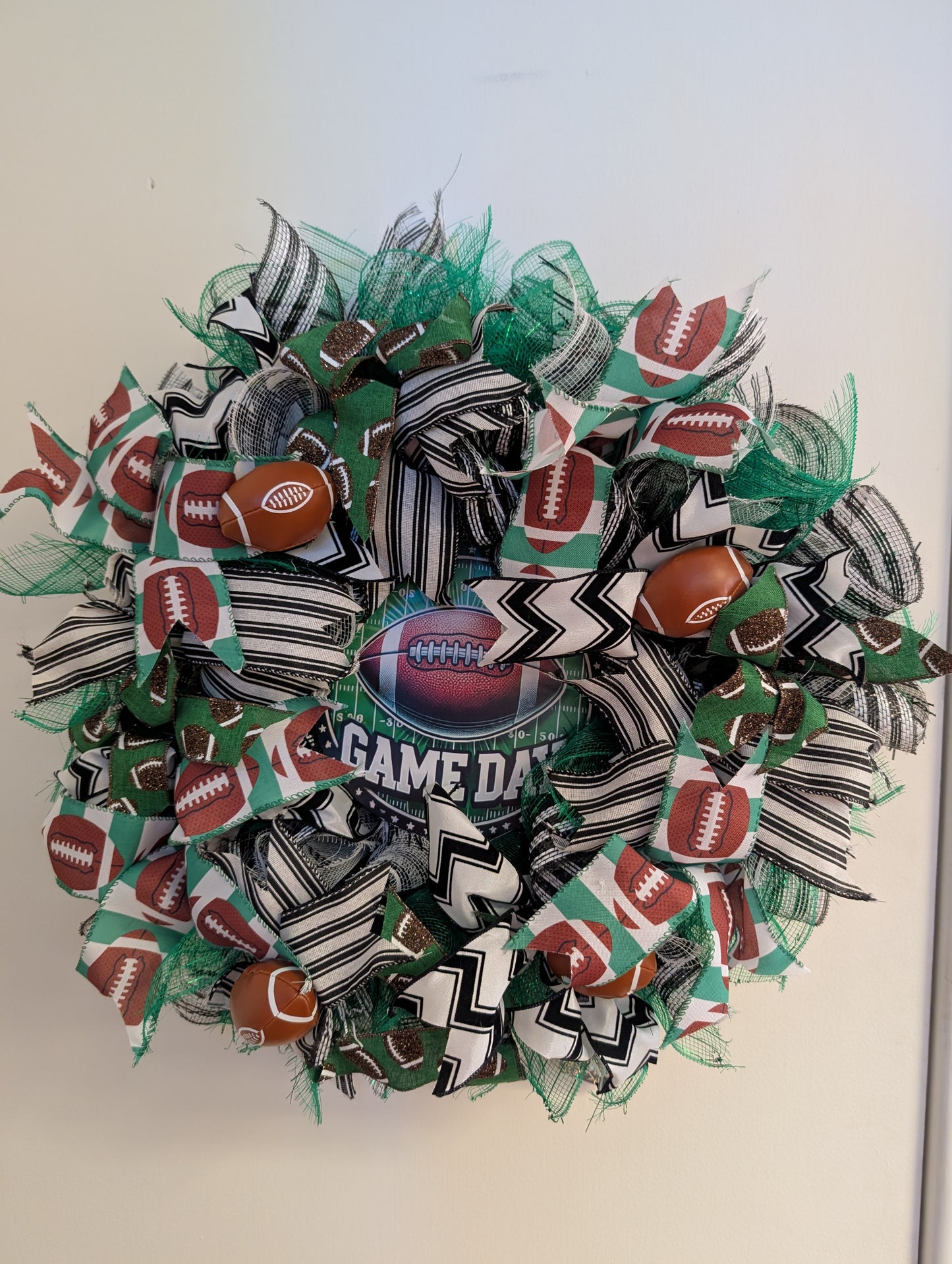 Green Football Wreath