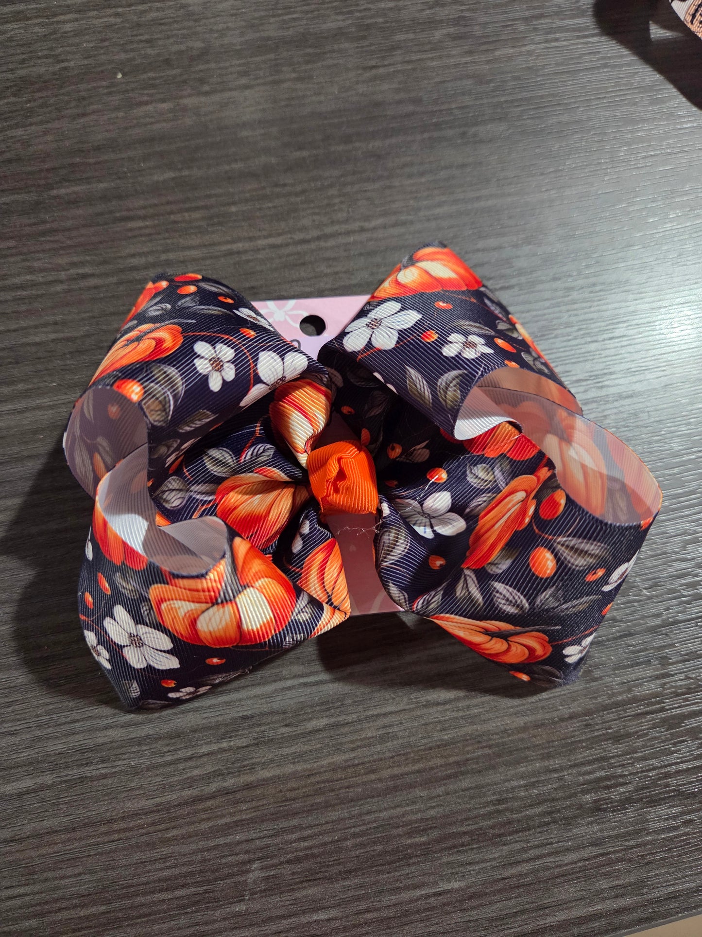 Navy Pumpkin Bow