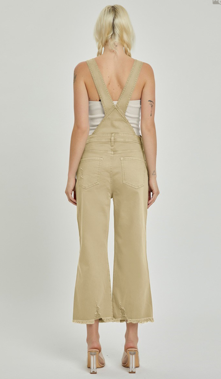 Risen Straight Distressed Overalls