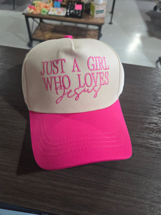 Just A Girl Loves Jesus Hat