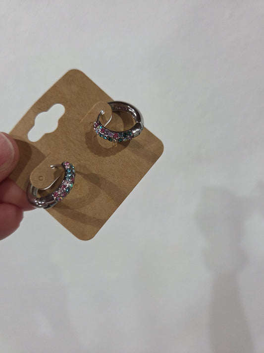 Multi Rhinestone Sm Hoop