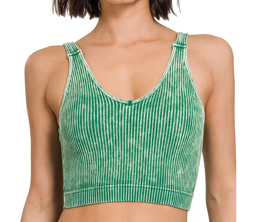 Rib Bralette - GREEN