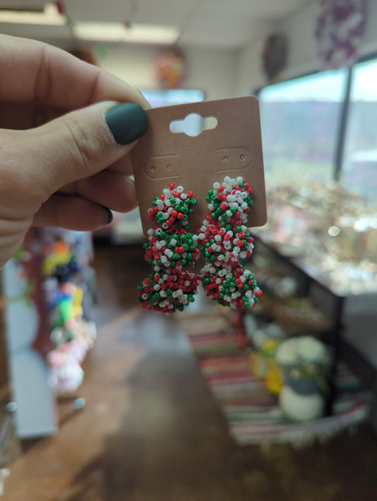 Christmas Bead Dangle Earrings