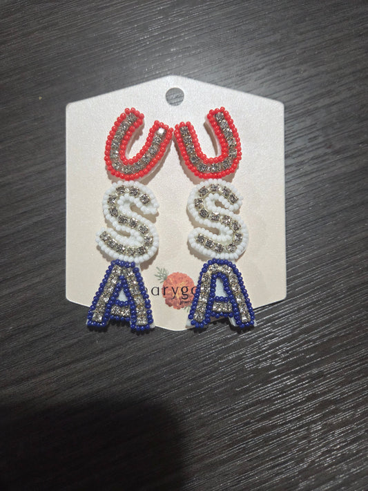 USA Beaded Dangle