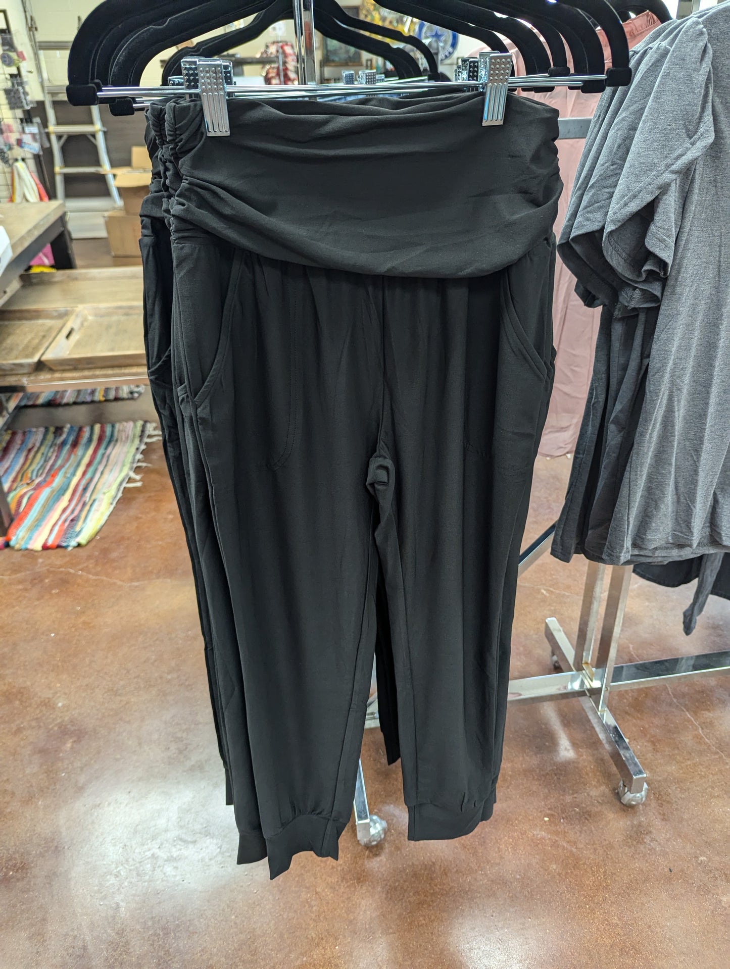 Black Elastic Joggers