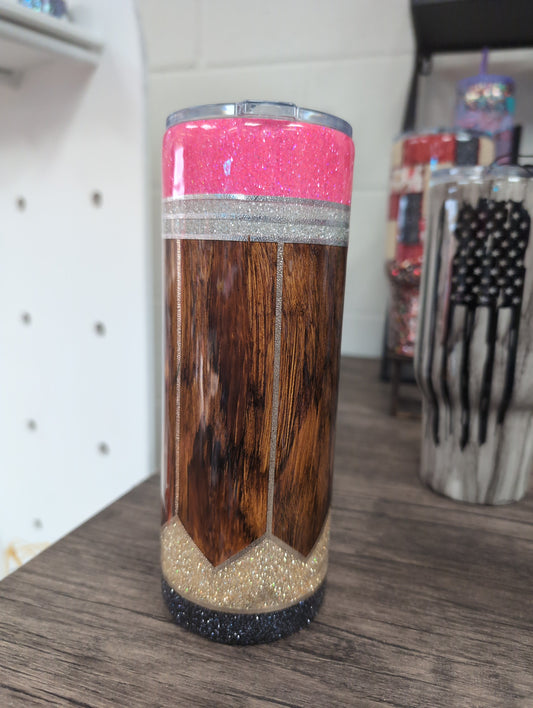 Pencil Woodgrain 24oz. Tumbler